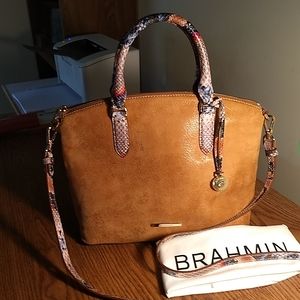 Brahmin Camel Sueded Bag Medium Duxbury